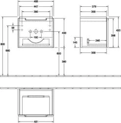 Villeroy & Boch Subway 2.0 Unterschrank A68500DH 48,5 X 42 X 38 Cm, Glossy White -Villeroy & Boch Villeroy and Boch Subway 2.0 Unterschrank A68500DH 485 x 42 x 38 cm Glossy White 2