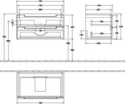 Villeroy & Boch Subway 2.0 Unterschrank A68900DH 78,7 X 42 X 44,9 Cm, Glossy White -Villeroy & Boch Villeroy and Boch Subway 2.0 Unterschrank A68900DH 787 x 42 x 449 cm Glossy White 3