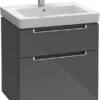 Villeroy & Boch Subway 2.0 Waschtisch-Unterschrank A91010PD 63,7x59x45,4cm, 2 Auszüge, Griff Chrom, Black Matt Lacquer -Villeroy & Boch Villeroy and Boch Subway 2.0 Waschtisch Unterschrank A91010PD 637x59x454cm 2 Auszuege Griff chrom black matt lacquer