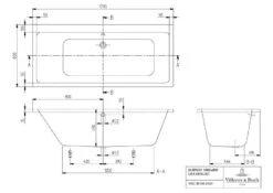Villeroy & Boch Subway Duo Badewanne BA180SUB2V01 180 X 80 Cm, Weiss, Rechteckig -Villeroy & Boch Villeroy and Boch Subway Duo Badewanne BA180SUB2V01 180 x 80 cm weiss rechteckig 3