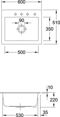 Villeroy & Boch Subway Einbauspüle 330902RW Mit Ablaufgarnitur Und Exzenterbetätigung, Stone White -Villeroy & Boch Villeroy and Boch Subway Einbauspuele 330902RW mit Ablaufgarnitur und Exzenterbetaetigung Stone White 2
