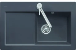 Villeroy & Boch Subway Einbauspüle 671401SL Rechts, Mit Ablaufgarnitur Und Handbetätigung, Stone