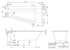 Villeroy & Boch Subway Wanne Offset BA178SUB3REV01 Rechts, 170 X 80 Cm, Weiss -Villeroy & Boch Villeroy and Boch Subway Wanne Offset BA178SUB3REV01 rechts 170 x 80 cm weiss 1