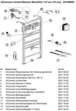 Villeroy & Boch Urinal-Element ViConnect 92198900 525 X 1120 X 98 Mm, Selbsttragend -Villeroy & Boch Villeroy and Boch Urinal Element ViConnect 92198900 525 x 1120 x 98 mm selbsttragend 2
