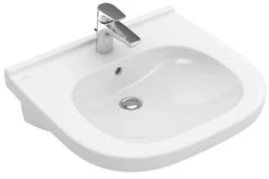 Villeroy & Boch ViCare Waschtisch 411956T2 Weiss AntiBac C-plus, 56x55cm, Ohne Überlauf