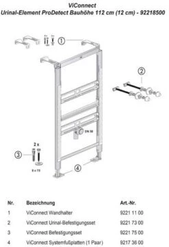 Villeroy & Boch ViConnect Urinal-Element 92218500 525x1120x98mm, Für AP-Druckspüler -Villeroy & Boch Villeroy and Boch ViConnect Urinal Element 92218500 525x1120x98mm fuer AP Druckspueler 2