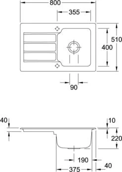Villeroy Und Boch Architectura Spüle 334001S5 Ebony, Ablaufgarnitur Mit Handbetätigung -Villeroy & Boch Villeroy und Boch Architectura Spuele 334001S5 Ebony Ablaufgarnitur mit Handbetaetigung 1
