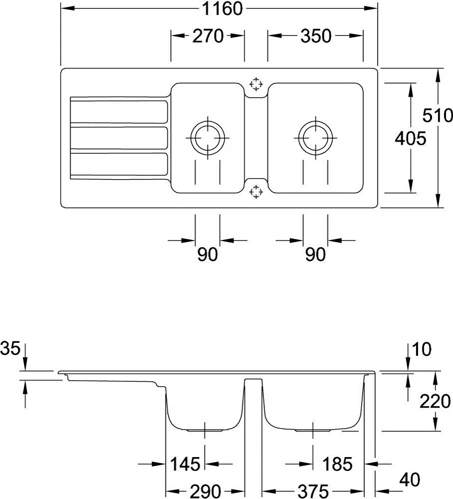 Villeroy Und Boch Architectura Spüle 338001AM Mit Ablaufgarnitur Und Handbetätigung, Almond 4 Villeroy Und Boch Architectura Spüle 338001AM Mit Ablaufgarnitur Und Handbetätigung, Almond – Bild 2