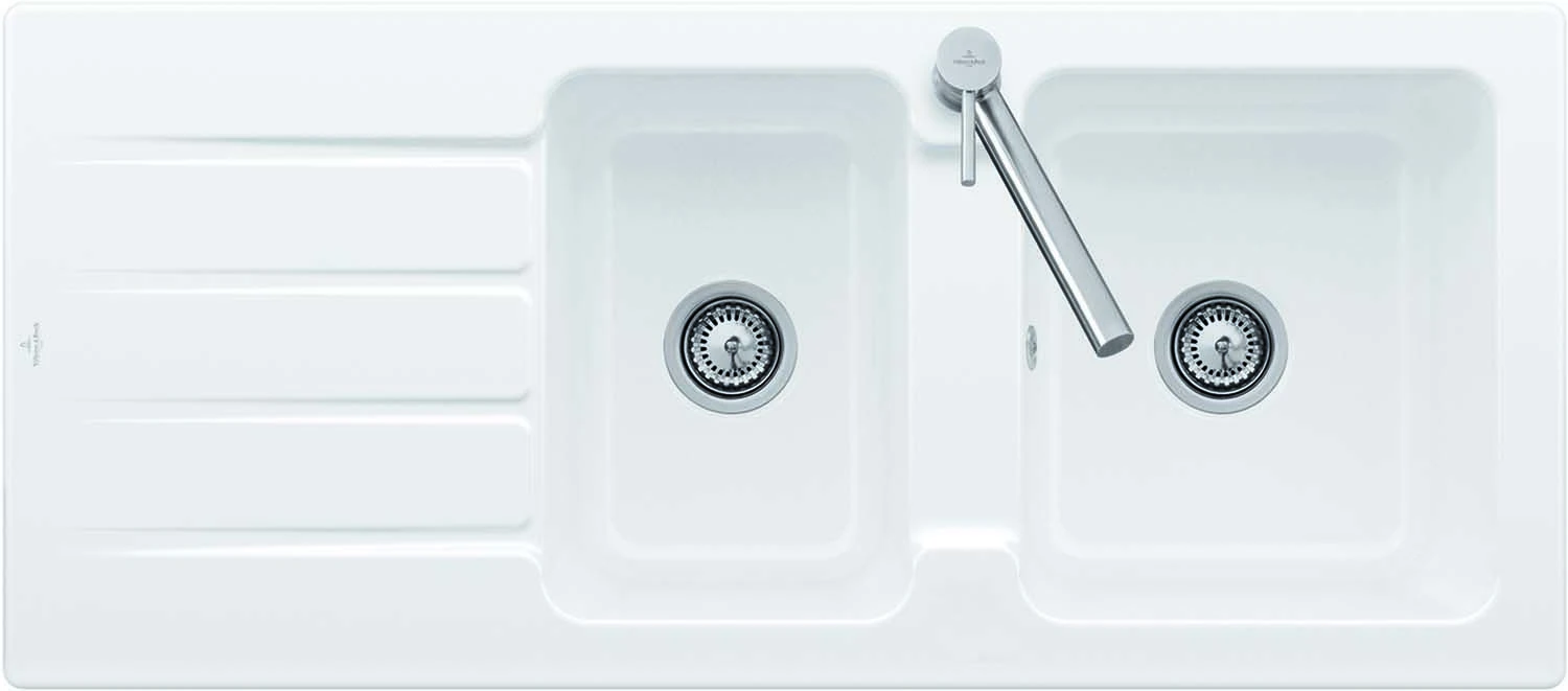 Villeroy Und Boch Architectura Spüle 338001AM Mit Ablaufgarnitur Und Handbetätigung, Almond 3 Villeroy Und Boch Architectura Spüle 338001AM Mit Ablaufgarnitur Und Handbetätigung, Almond