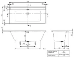 Villeroy Und Boch Collaro Rechteck-Badewanne UBA160COR2NV-RW 160x75cm, Einbauausführung Black Matt, Wannenfarbe Stone White 9 Villeroy Und Boch Collaro Rechteck-Badewanne UBA160COR2NV-RW 160x75cm, Einbauausführung Black Matt, Wannenfarbe Stone White -Villeroy & Boch Villeroy und Boch Collaro Rechteck Badewanne UBA160COR2NV RW 160x75cm Einbauausfuehrung Black Matt Wannenfarbe Stone White 3
