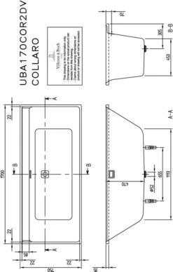 Villeroy Und Boch Collaro Rechteck-Badewanne UBA170COR2DV-01 170x75cm, Einbauausführung Chrome, Wannenfarbe Weiß Alpin -Villeroy & Boch Villeroy und Boch Collaro Rechteck Badewanne UBA170COR2DV 01 170x75cm Einbauausfuehrung Chrome Wannenfarbe weiss alpin 1