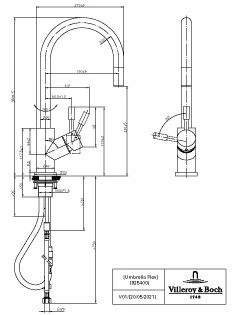 Villeroy Und Boch Küchenarmatur Umbrella Flex 925400LC 11,5 L/min, Ausziehbar, Edelstahl Massiv 10 Villeroy Und Boch Küchenarmatur Umbrella Flex 925400LC 11,5 L/min, Ausziehbar, Edelstahl Massiv – Bild 8