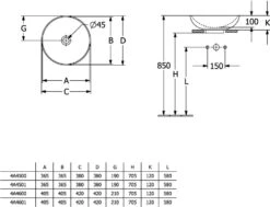 Villeroy Und Boch Loop & Friends Aufsatz-Waschtisch 4A4600AM D= 42cm, Ohne Hahnlochbank, Mit Überlauf, Almond C-plus -Villeroy & Boch Villeroy und Boch Loop and friends Aufsatz Waschtisch 4A4600AM d 42cm ohne Hahnlochbank mit Ueberlauf almond C plus 4