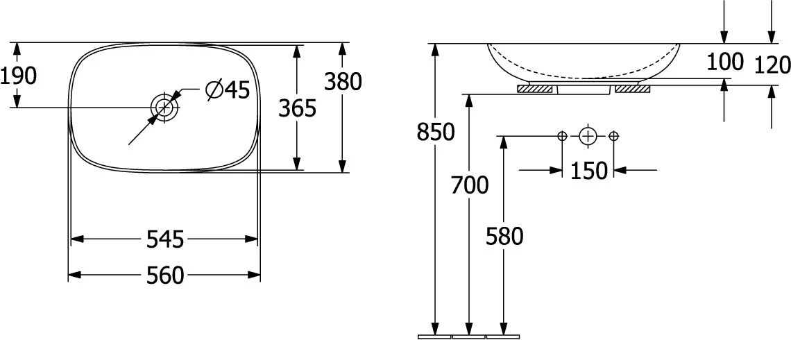 Villeroy Und Boch Loop & Friends Aufsatz-Waschtisch 4A4901i4 56x38cm, Ohne Hahnlochbank, Ohne Überlauf, Graphite C-plus 4 Villeroy Und Boch Loop & Friends Aufsatz-Waschtisch 4A4901i4 56x38cm, Ohne Hahnlochbank, Ohne Überlauf, Graphite C-plus – Bild 2