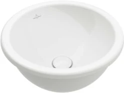 Villeroy Und Boch Loop & Friends Einbauwaschbecken 4A600001 Rund, Ohne Hahnlochbank, Mit Überlauf, Ø 45 Cm, Weiß