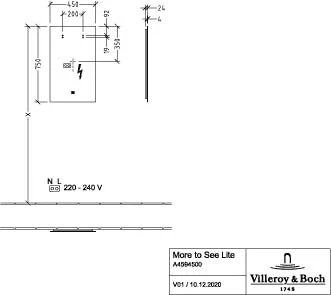 Villeroy Und Boch More To See LED-Lichtspiegel A4594500 45 X 75 X 2,4 Cm, 19,68 W, IP44 6 Villeroy Und Boch More To See LED-Lichtspiegel A4594500 45 X 75 X 2,4 Cm, 19,68 W, IP44 – Bild 4