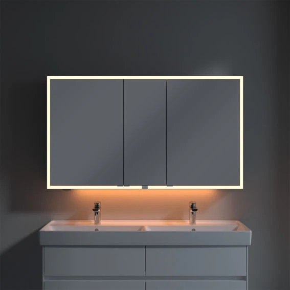 Villeroy Und Boch My View Now Spiegelschrank A4551300 130 X 75 X 16,8 Cm, LED-Beleuchtung, 3 Türen, Mit Sensorschalter 4 Villeroy Und Boch My View Now Spiegelschrank A4551300 130 X 75 X 16,8 Cm, LED-Beleuchtung, 3 Türen, Mit Sensorschalter – Bild 2