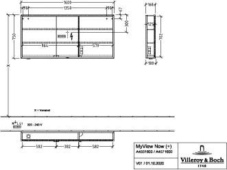 Villeroy Und Boch My View Now Spiegelschrank A4551600 160 X 75 X 16,8 Cm, LED-Beleuchtung, 3 Türen, Mit Sensorschalter 11 Villeroy Und Boch My View Now Spiegelschrank A4551600 160 X 75 X 16,8 Cm, LED-Beleuchtung, 3 Türen, Mit Sensorschalter – Bild 9