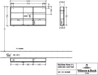 Villeroy Und Boch My View Now Spiegelschrank A4571400 140 X 75 X 16,8 Cm, LED-Beleuchtung, 3 Türen, Ein-/Ausschalter 5 Villeroy Und Boch My View Now Spiegelschrank A4571400 140 X 75 X 16,8 Cm, LED-Beleuchtung, 3 Türen, Ein-/Ausschalter – Bild 3