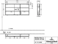 Villeroy Und Boch My View Now Spiegelschrank A4571600 160 X 75 X 16,8 Cm, LED-Beleuchtung, 3 Türen, Ein-/Ausschalter -Villeroy & Boch Villeroy und Boch My View Now Spiegelschrank A4571600 160 x 75 x 168 cm LED Beleuchtung 3 Tueren Ein Ausschalter 2