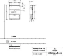 Villeroy Und Boch My View Now Spiegelschrank A4576L00 60 X 75 X 16,8 Cm, Anschlag Links, LED-Beleuchtung, 1 Tür, Ein-/Ausschalter -Villeroy & Boch Villeroy und Boch My View Now Spiegelschrank A4576L00 60 x 75 x 168 cm Anschlag links LED Beleuchtung 1 Tuer Ein Ausschalter 2