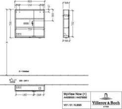 Villeroy Und Boch My View Now Spiegelschrank A4578000 80 X 75 X 16,8 Cm, LED-Beleuchtung, 2 Türen, Ein-/Ausschalter -Villeroy & Boch Villeroy und Boch My View Now Spiegelschrank A4578000 80 x 75 x 168 cm LED Beleuchtung 2 Tueren Ein Ausschalter 2