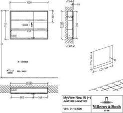 Villeroy Und Boch My View Now Spiegelschrank A4581000 100 X 75 X 16,8 Cm, LED-Beleuchtung, 2 Türen, Mit Ein-/Ausschalter 8 Villeroy Und Boch My View Now Spiegelschrank A4581000 100 X 75 X 16,8 Cm, LED-Beleuchtung, 2 Türen, Mit Ein-/Ausschalter -Villeroy & Boch Villeroy und Boch My View Now Spiegelschrank A4581000 100 x 75 x 168 cm LED Beleuchtung 2 Tueren mit Ein Ausschalter 2