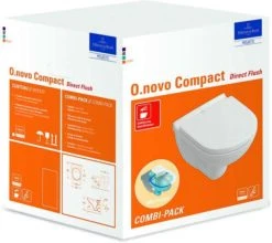 Villeroy Und Boch O.novo Wand-WC-Combi-Pack 5688HR01 36 X 49 Cm, Mit WC-Sitz, Direct Flush, Weiß