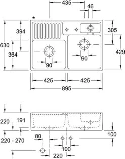 Villeroy Und Boch Spülstein Doppelbecken 632392SM Ablaufgarnitur, Exzenterbetätigung, Resteschale, Steam -Villeroy & Boch Villeroy und Boch Spuelstein Doppelbecken 632392SM Ablaufgarnitur Exzenterbetaetigung Resteschale Steam 2