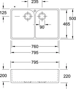 Villeroy Und Boch Spülstein Doppelbecken 638001KR Ablaufgarnitur Mit Handbetätigung, Crema -Villeroy & Boch Villeroy und Boch Spuelstein Doppelbecken 638001KR Ablaufgarnitur mit Handbetaetigung Crema 1