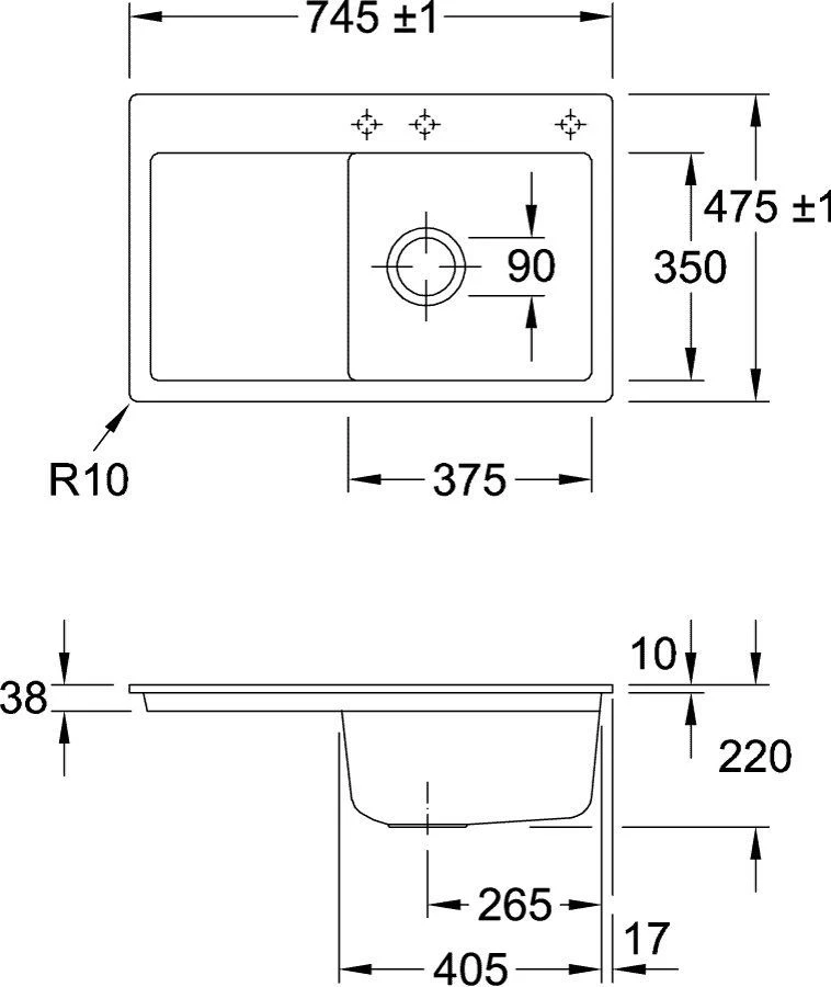 Villeroy Und Boch Subway Flächenbündige Spüle 67141FJ0 Becken Rechts, Mit Ablaufgarnitur Und Handbetätigung, Chromit 4 Villeroy Und Boch Subway Flächenbündige Spüle 67141FJ0 Becken Rechts, Mit Ablaufgarnitur Und Handbetätigung, Chromit – Bild 2
