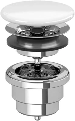 Villeroy Und Boch Ventil 68080001 Nicht VerschlieĂbar, Verchromt, Ventilabdeckung Keramik WeiĂ