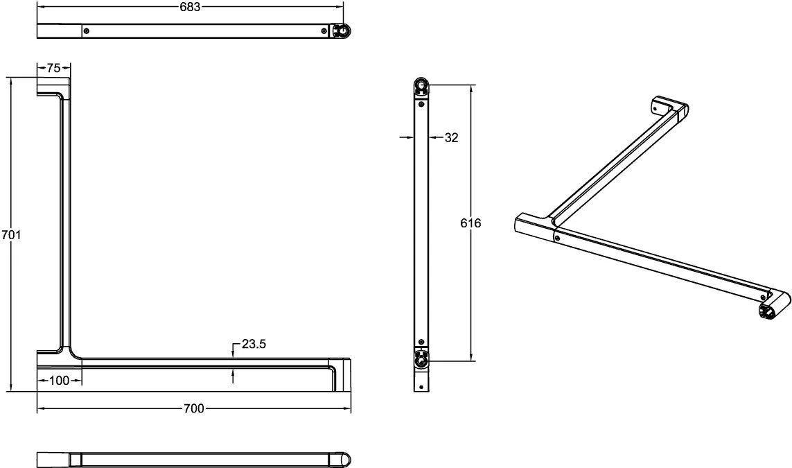 Villeroy Und Boch Vicare Desing Duschhandlauf 92171561 70 Cm, Aluminium Verchromt, Vertikal 4 Villeroy Und Boch Vicare Desing Duschhandlauf 92171561 70 Cm, Aluminium Verchromt, Vertikal – Bild 2