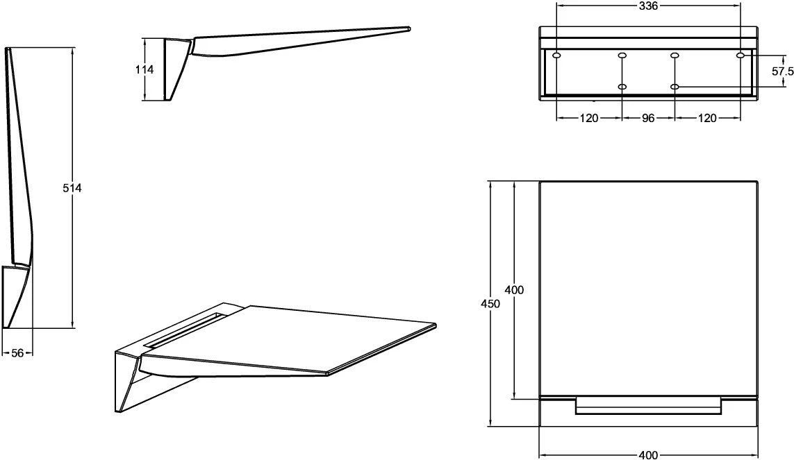 Villeroy Und Boch Vicare Universal Duschklappsitz 92170368 40 X 45 Cm, Aluminium 4 Villeroy Und Boch Vicare Universal Duschklappsitz 92170368 40 X 45 Cm, Aluminium – Bild 2