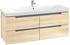 Villeroy&Boch Subway 2.0 XL Waschtischunterschrank A69810PN,128,7x52x44,9cm,Ulme Impresso,Griff Chrom