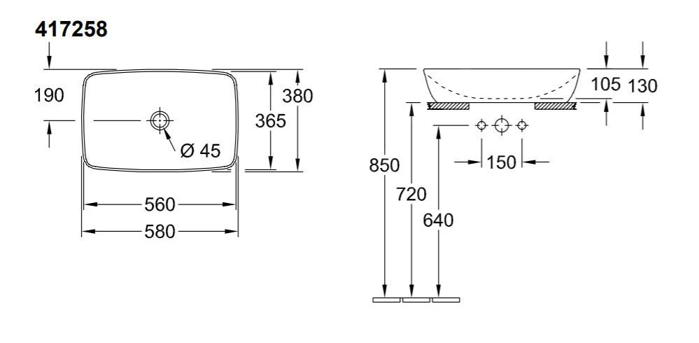 Villeroy & Boch Artis - Aufsatzwaschbecken, 580x380 Mm, CeramicPlus, Alpinweiß 417258R1 4 Villeroy & Boch Artis - Aufsatzwaschbecken, 580x380 Mm, CeramicPlus, Alpinweiß 417258R1 – Bild 2