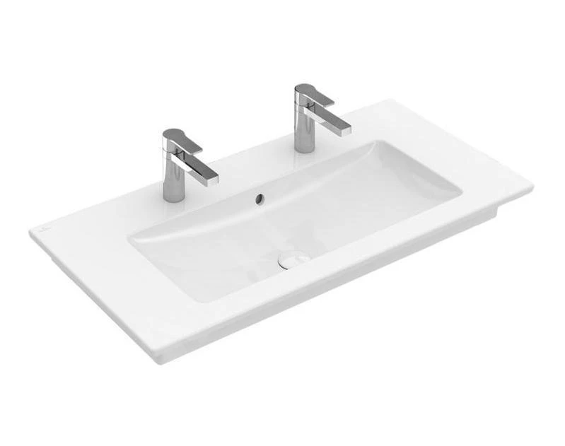 Villeroy & Boch Venticello - Möbelwaschtisch 1000x500 Mm, Mit Überlauf, 2 Hahnlöchern, CeramicPlus, Alpinweiß 4104AK01 3 Villeroy & Boch Venticello - Möbelwaschtisch 1000x500 Mm, Mit Überlauf, 2 Hahnlöchern, CeramicPlus, Alpinweiß 4104AK01