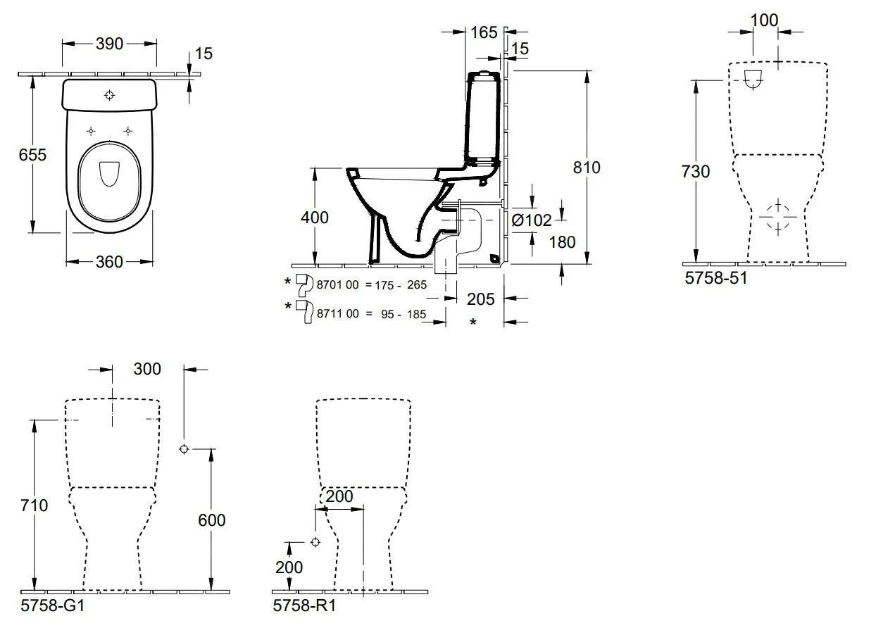 Villeroy & Boch O.novo - Stand Tiefspül WC Für Kombination, Vario Abgang, CeramicPlus, Alpinweiß 565810R1 4 Villeroy & Boch O.novo - Stand Tiefspül WC Für Kombination, Vario Abgang, CeramicPlus, Alpinweiß 565810R1 – Bild 2