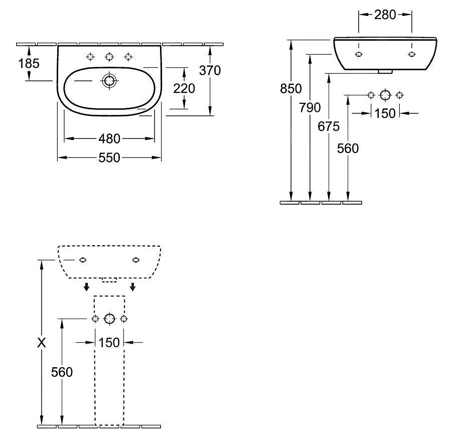 Villeroy & Boch O.novo - Waschbecken Compact, 550x370 Mm, Mit Überlauf, Mit Hahnloch, CeramicPlus, Alpinweiß 516655R1 4 Villeroy & Boch O.novo - Waschbecken Compact, 550x370 Mm, Mit Überlauf, Mit Hahnloch, CeramicPlus, Alpinweiß 516655R1 – Bild 2