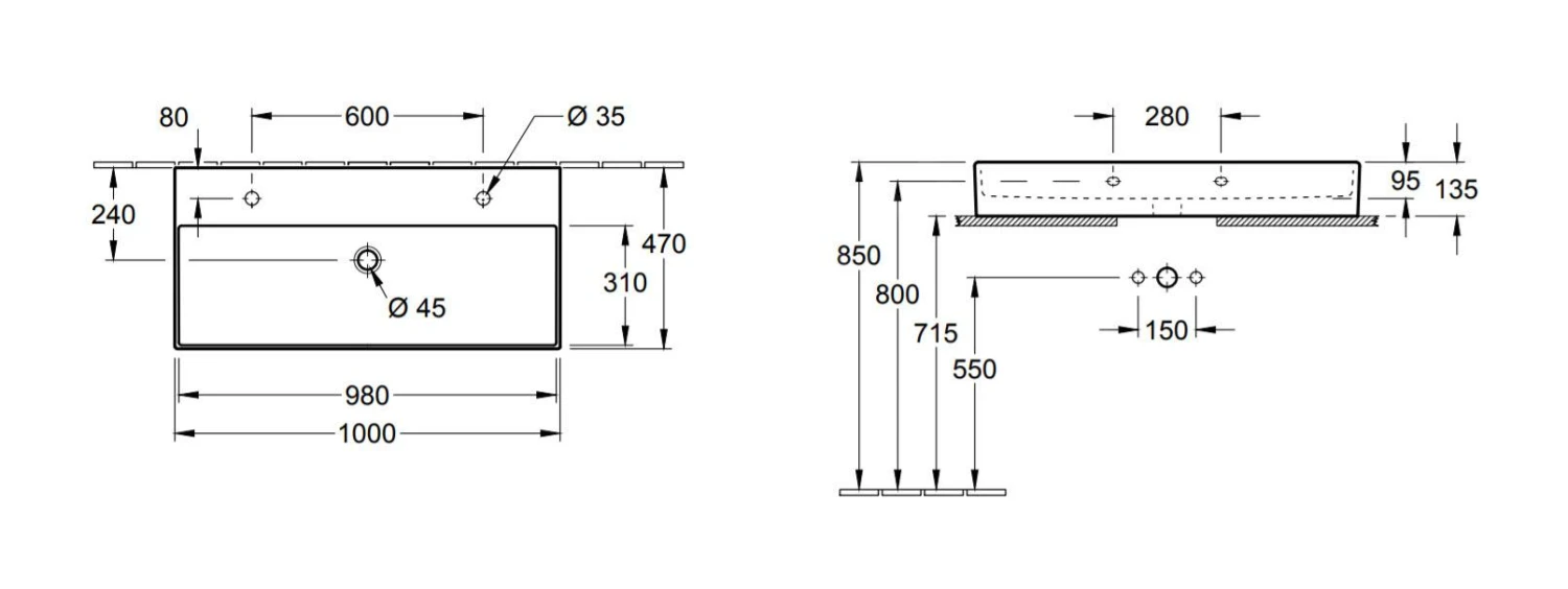 Villeroy & Boch Memento 2.0 - Schrank-Doppelwaschbecken 1200x470 Mm, Mit Überlauf, 2 Hahnlöchern, Alpinweiß 4A221L01 4 Villeroy & Boch Memento 2.0 - Schrank-Doppelwaschbecken 1200x470 Mm, Mit Überlauf, 2 Hahnlöchern, Alpinweiß 4A221L01 – Bild 2