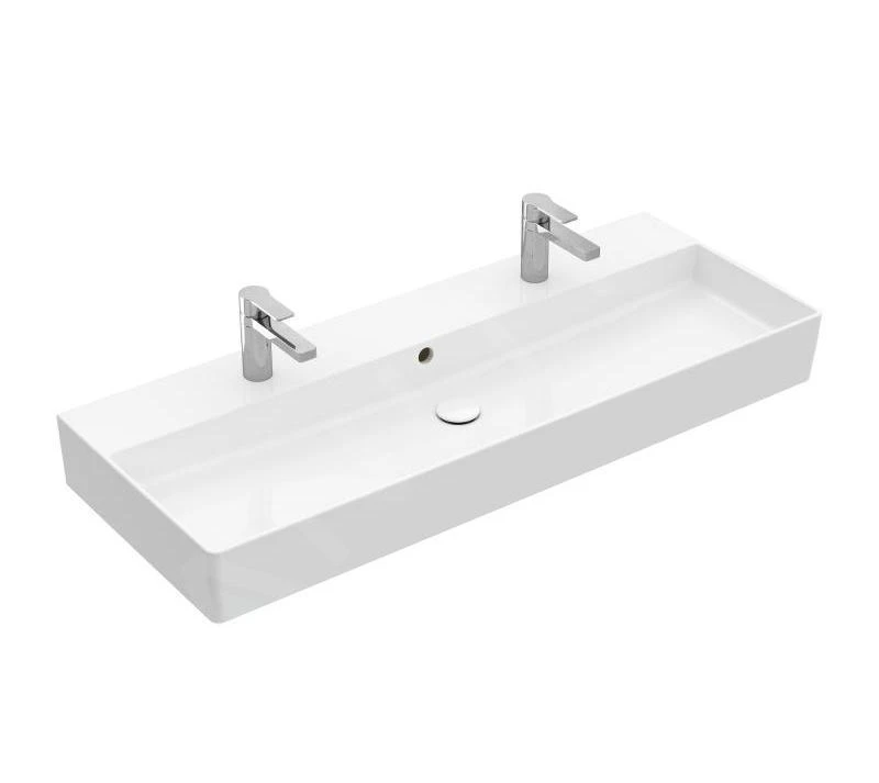Villeroy & Boch Memento 2.0 - Doppelwaschbecken 1200x470 Mm, Mit Überlauf, 2 Hahnlöchern, Alpinweiß 4A22C401 3 Villeroy & Boch Memento 2.0 - Doppelwaschbecken 1200x470 Mm, Mit Überlauf, 2 Hahnlöchern, Alpinweiß 4A22C401