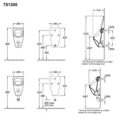Villeroy & Boch Subway - Absaugurinal, Zulauf Verdeckt, CeramicPlus, Stone White 751300RW -Villeroy & Boch b6ef01572a12593ba86ed5fc