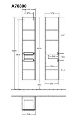 Villeroy & Boch Subway 2.0 - Hochschrank 1650x370x350 Mm, Weiß Matt A70800MS -Villeroy & Boch b986dd3b72cf795670d68bd6