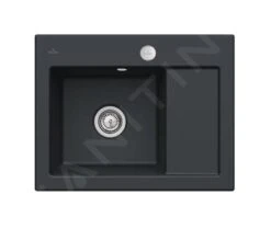 Villeroy & Boch Subway 45 - Keramikspüle, 65x51 Cm, Mit Exzenterbedienung, CeramicPlus, Ebony 331202S5