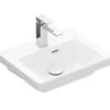 Villeroy & Boch Subway 3.0 - Hnadwaschbecken 450x370 Mm, Mit Überlauf, Mit Hahnloch, CeramicPlus, Alpinweiß 437045R1 -Villeroy & Boch bf366a1325a688d9314b2b0f