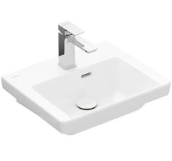 Villeroy & Boch Subway 3.0 - Hnadwaschbecken 450x370 Mm, Mit Überlauf, Mit Hahnloch, CeramicPlus, Alpinweiß 437045R1