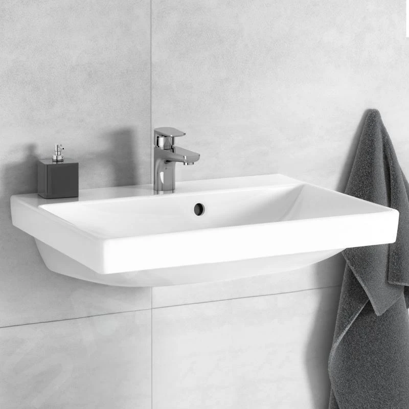 Villeroy & Boch Avento - Waschbecken Compact 550x370 Mm, Mit Überlauf, Mit Hahnloch, CeramicPlus, Stone White 4A0055RW 5 Villeroy & Boch Avento - Waschbecken Compact 550x370 Mm, Mit Überlauf, Mit Hahnloch, CeramicPlus, Stone White 4A0055RW – Bild 3