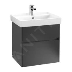 Villeroy & Boch Collaro - Waschtischunterschrank, 554x546x444 Mm, 2 Auszüge, Schwarz Matt C00800PD