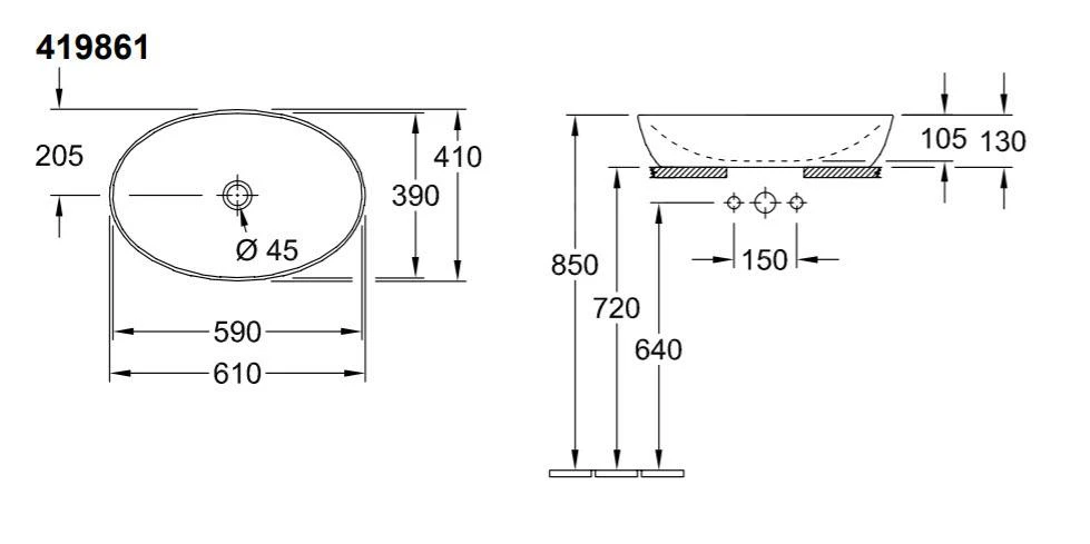 Villeroy & Boch Artis - Aufsatzwaschbecken, 610x410 Mm, CeramicPlus, Alpinweiß 419861R1 4 Villeroy & Boch Artis - Aufsatzwaschbecken, 610x410 Mm, CeramicPlus, Alpinweiß 419861R1 – Bild 2