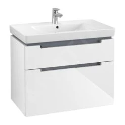 Villeroy & Boch Subway 2.0 - Waschtischunterschrank, 787x520x449 Mm , 2 Auszüge, Glossy White A91410DH